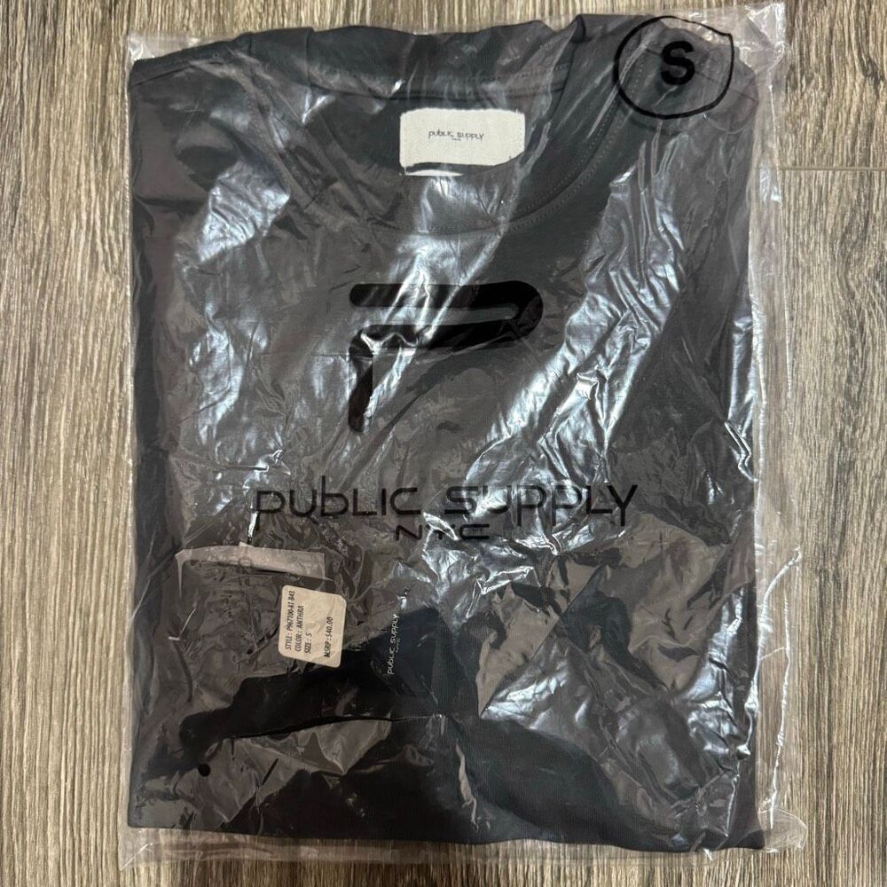 Public Supply Men’s Oversized Fit Tee Anthra Charcoal Gray